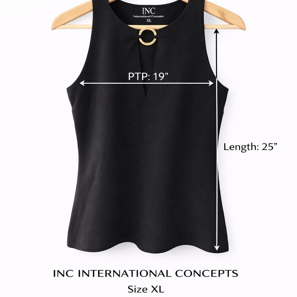 INC International Concepts Black Sleeveless Top – XL - Picture 3 of 8